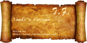 Tamás Fatima névjegykártya